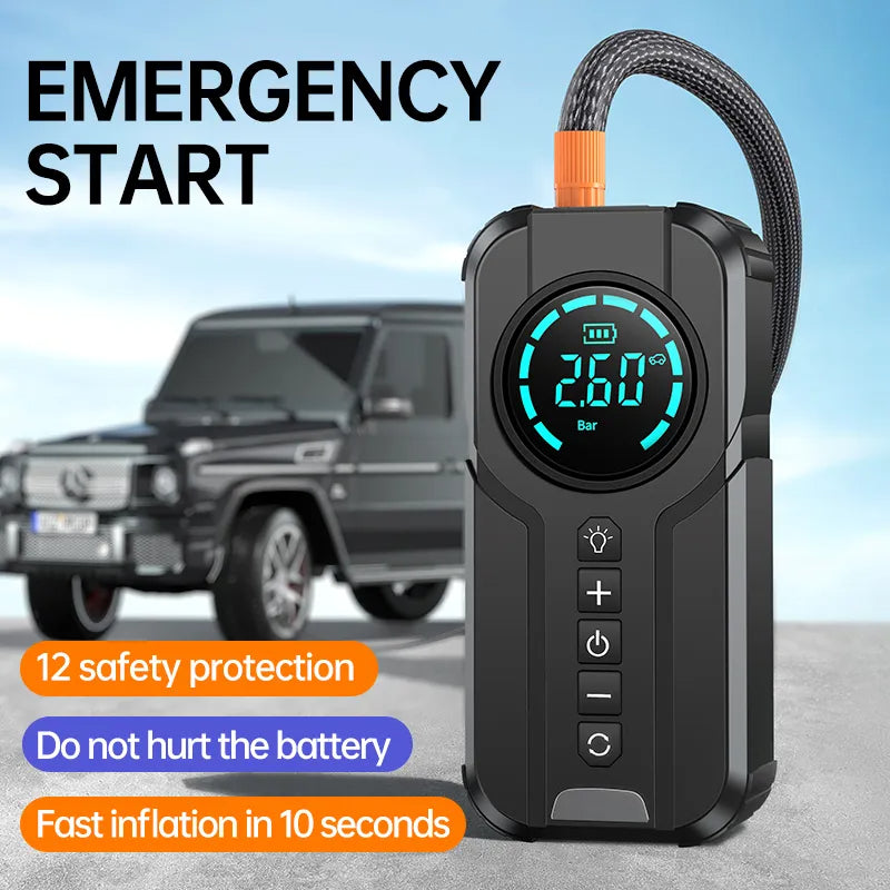 The car emergency starting power supply and inflatable pump are integrated with the electric treasure multi-functional portable battery charging starter