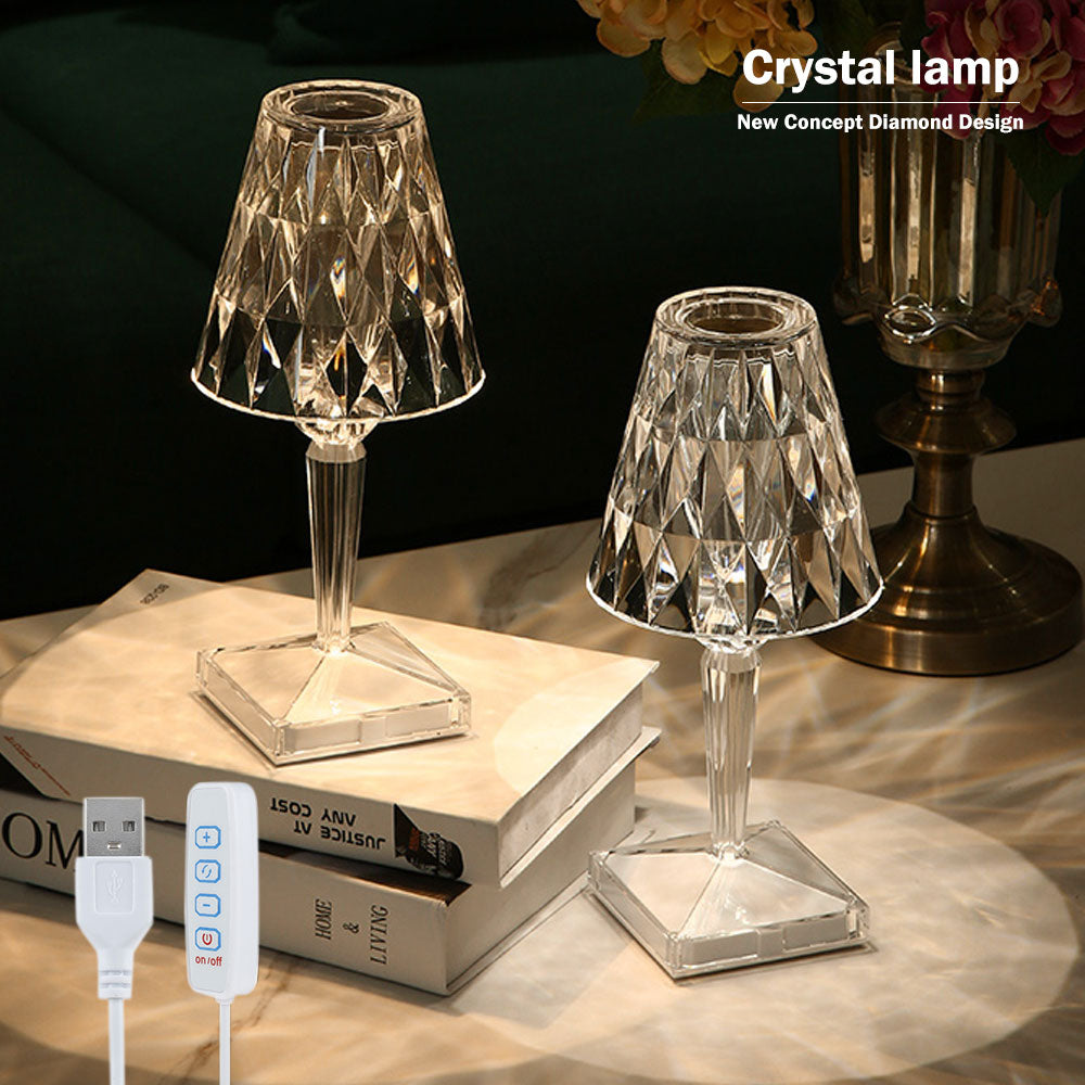 LuxeAura™ RadiantTouch Decor Crystal Lamp