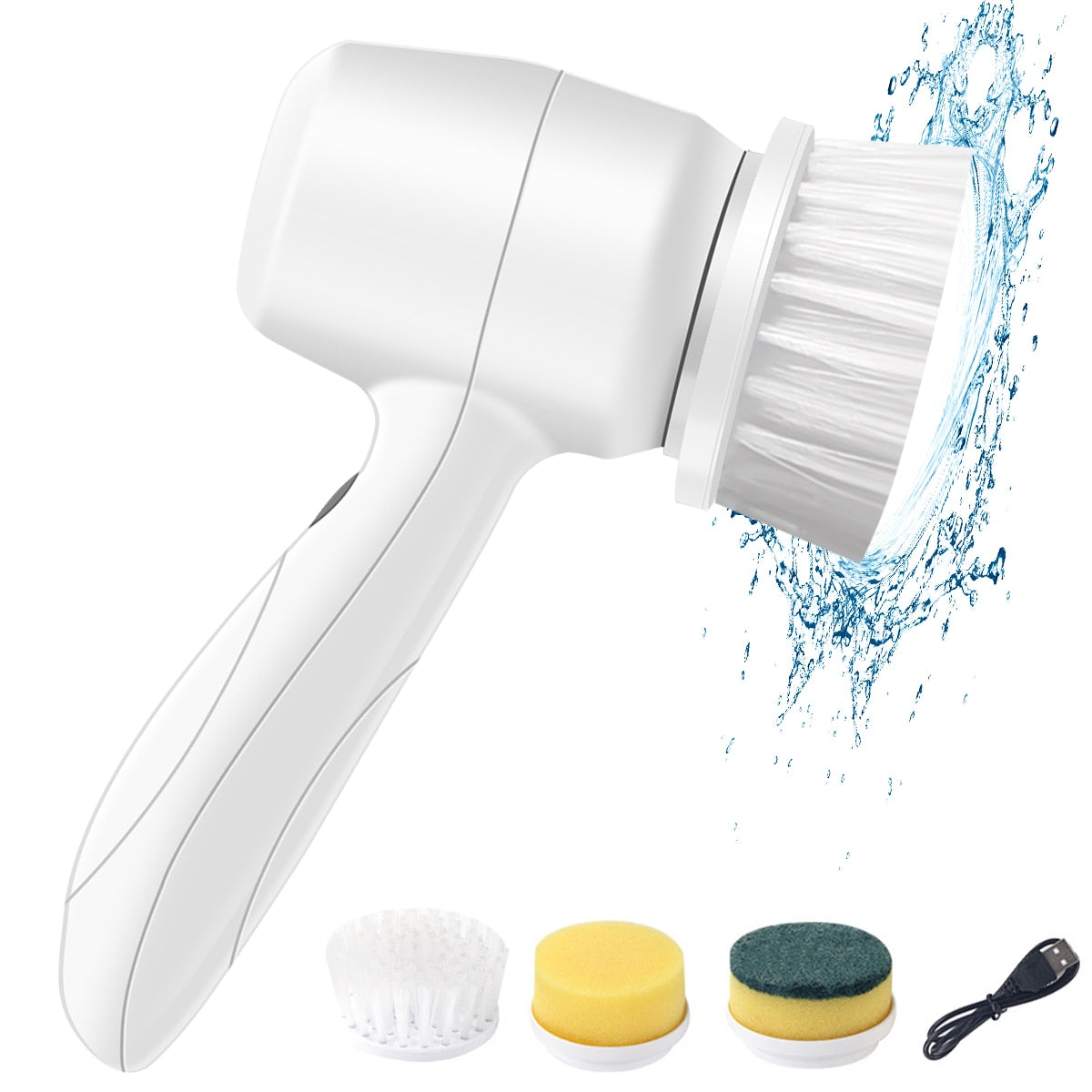Say goodbye to back-breaking scrubbing and hello to effortless cleaning with this innovative device. Powered by a1 rechargeable battery, this cleaning brush packs a punch with its high-speed motor that delivers up to 300 rotations per minute. Whether it's stubborn grime in your bathroom or tough stains in your kitchen, this powerful brush will leave your surfaces sparkling clean thanks to it's 3 cleaning brushes and the 360° rotation.
